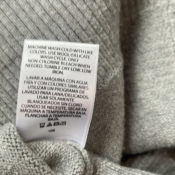 TIME and TRU Gray Turtleneck Longline Ribbed Knit Sweater Blouse - Picture 7 of 11